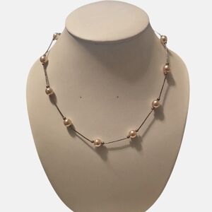Elegant Jordan Sterling Silver 925 Pearl Choker Necklace